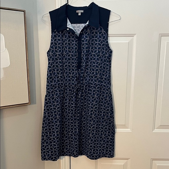 Talbots Dresses & Skirts - Talbots Dark Blue Sleeveless Geometric Dress